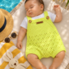 conjunto de jardinerito tejido en hilo con body de algodón conjunto de jardinerito tejido en hilo con body de algodón