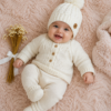 gorro ochitos crema gorro ochitos crema
