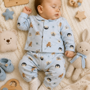 conjunto de plush celeste animalitos – 2 prendas