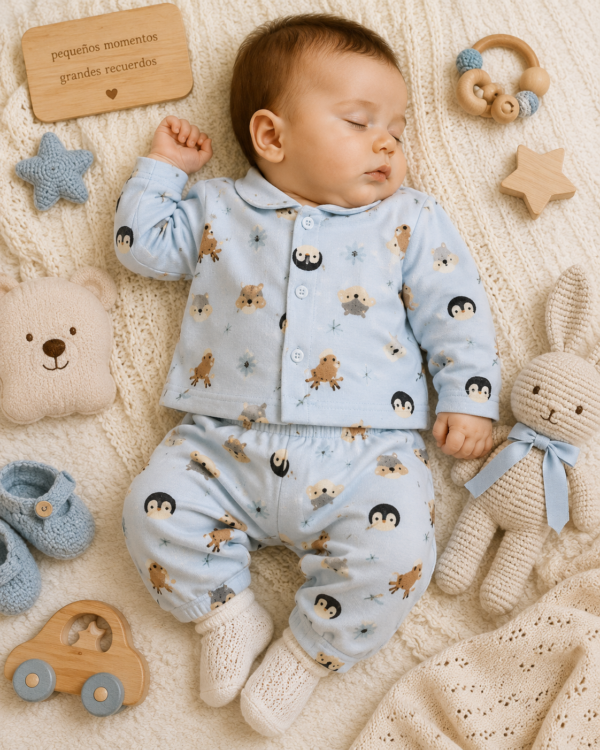 conjunto de plush celeste animalitos – 2 prendas conjunto de plush celeste animalitos – 2 prendas