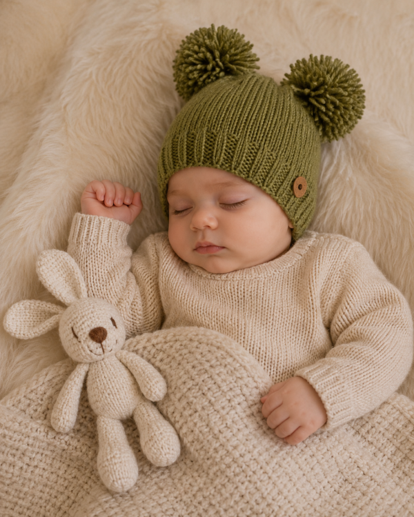 gorro doble pompon