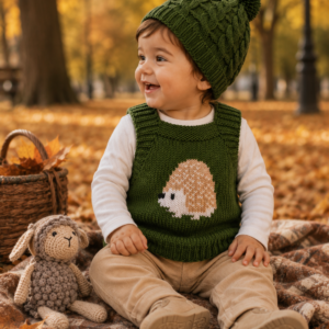 conjunto de chaleco animalito y gorro ochos conjunto de chaleco animalito y gorro ochos