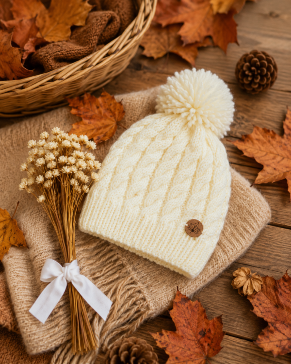gorro ochitos crema gorro ochitos crema