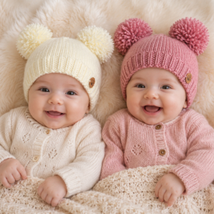 gorro doble pompón