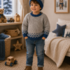 conjunto de sweáter con guarda y gorro pintitas conjunto de sweáter con guarda y gorro pintitas