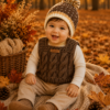 conjunto de chaleco trenza y gorro con ochos conjunto de chaleco trenza y gorro con ochos