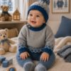 conjunto de sweáter con guarda y gorro pintitas conjunto de sweáter con guarda y gorro pintitas