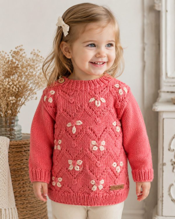 sweater calado bordado coral sweater calado bordado coral