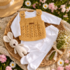 conjunto de chaleco calado tejido en hilo de algodón con conjunto de algodón conjunto de chaleco calado tejido en hilo de algodón con conjunto de algodón