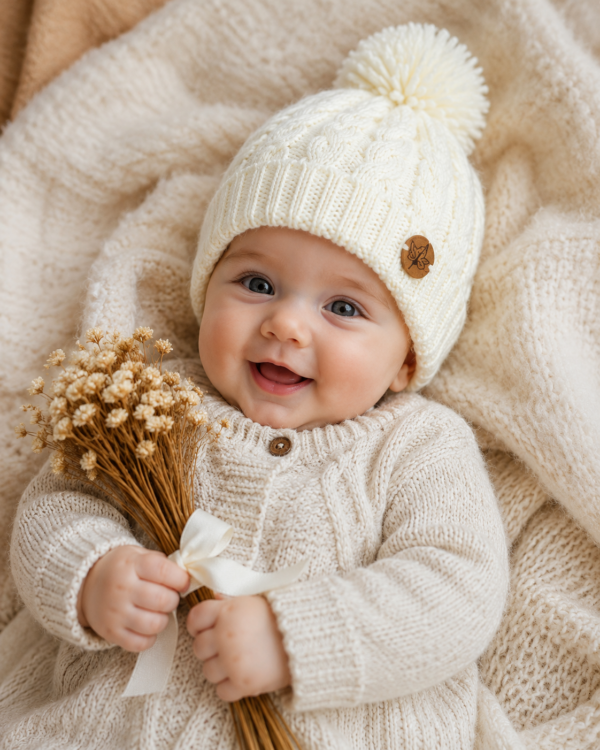 gorro ochitos crema gorro ochitos crema