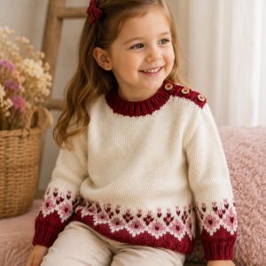 sweater con guarda de jacquard