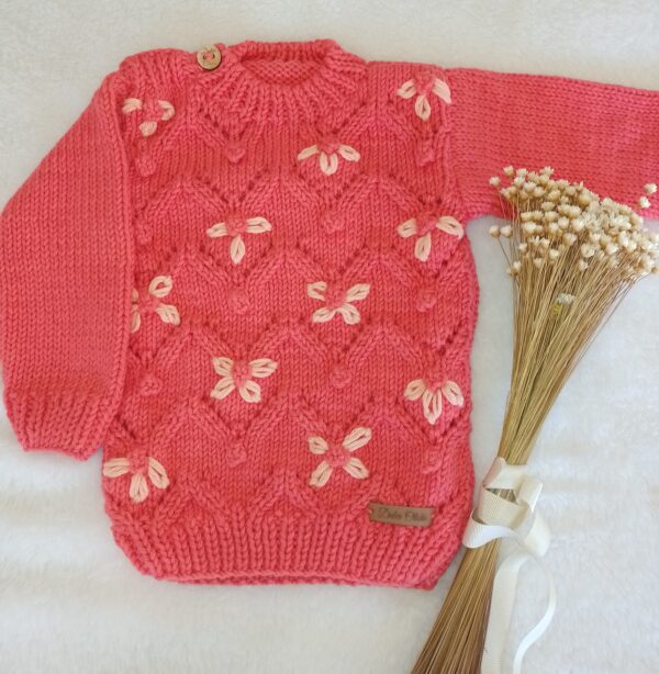 sweater calado bordado coral sweater calado bordado coral