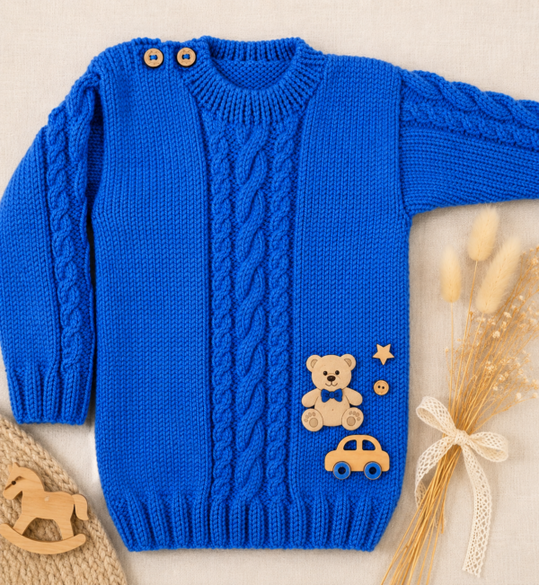 sweater con ochos y torzadas