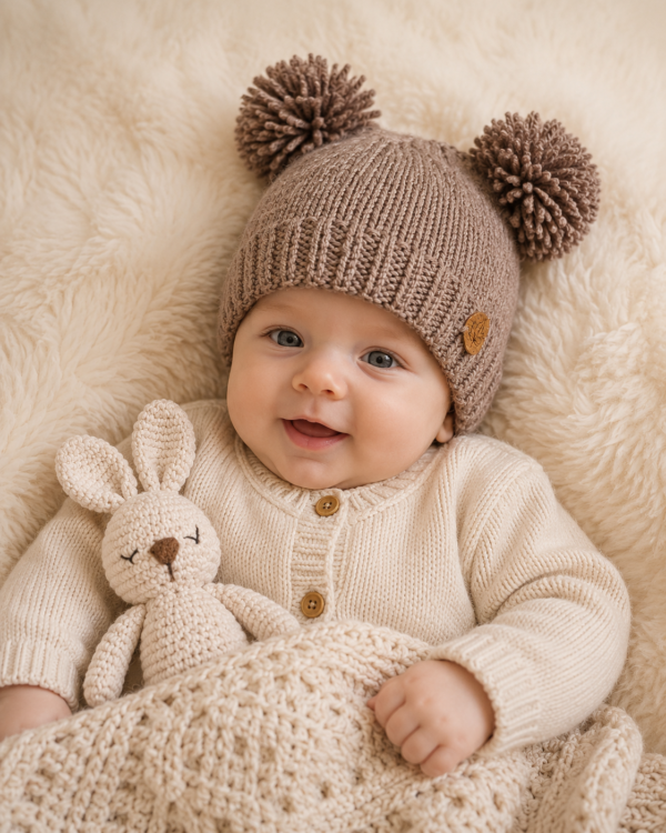 gorro doble pompón