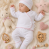ajuar picot de 5 prendas – algodón blanco con detalles rosa ajuar picot de 5 prendas – algodón blanco con detalles rosa