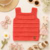 chaleco vintage calado rosa pastel