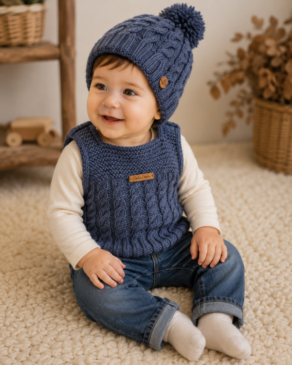 conjunto de chaleco y gorro con ochos conjunto de chaleco y gorro con ochos