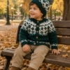conjunto con guarda jacquard de saco y gorro tejidos a mano con lana hipoalergénica conjunto con guarda jacquard de saco y gorro tejidos a mano con lana hipoalergénica