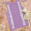 chaleco vintage calado rosa pastel