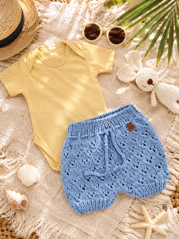 conjunto de short calado tejido en hilo de algodón con body de algodón conjunto de short calado tejido en hilo de algodón con body de algodón
