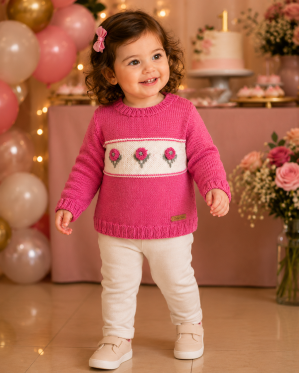 sweater flowers tejido y bordado a mano con lana hipoalergénica sweater flowers tejido y bordado a mano con lana hipoalergénica