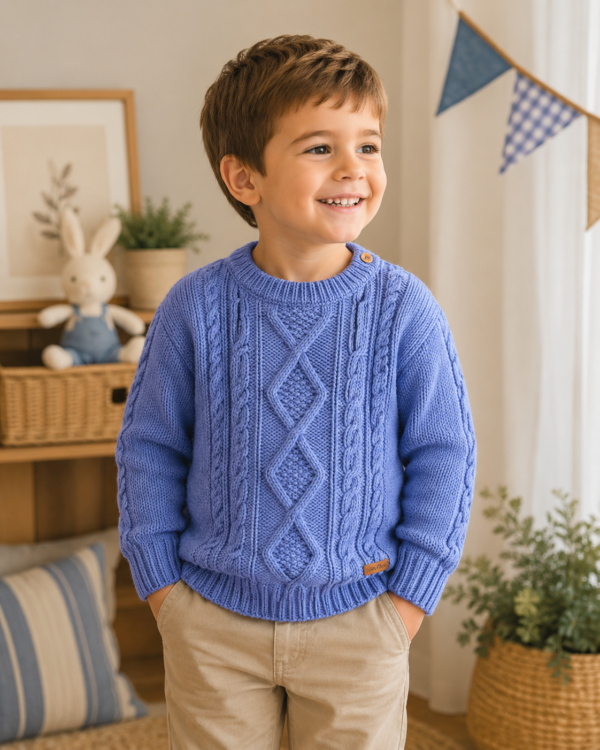 sweater con rombos y ochos
