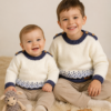 sweater con guarda de jacquard tejido a mano con lana hipoalergénica sweater con guarda de jacquard tejido a mano con lana hipoalergénica