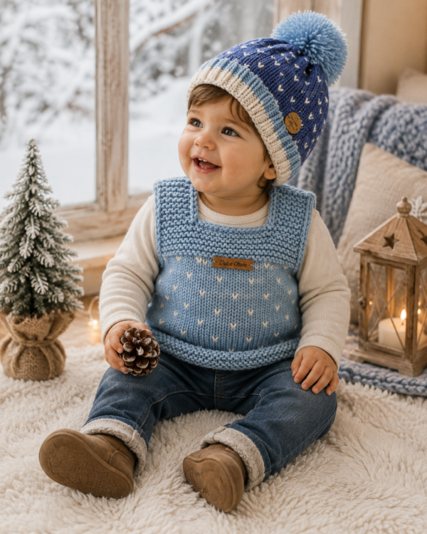 conjunto chaleco y gorro pintitas conjunto chaleco y gorro pintitas