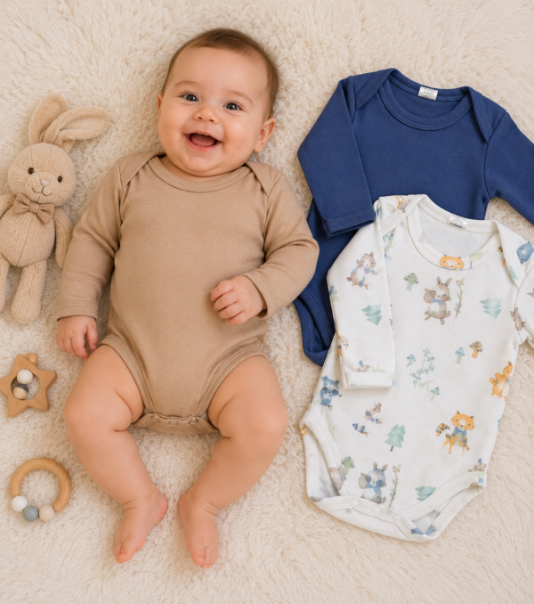 set de 3 bodies de algodon