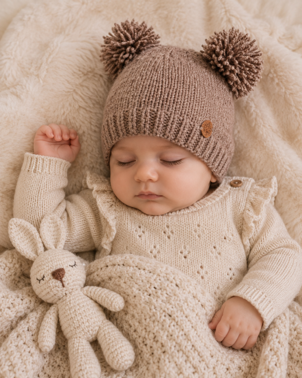gorro doble pompón