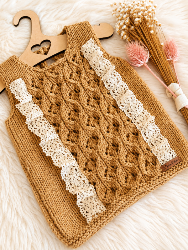 chaleco vintage calado tostado chaleco vintage calado tostado