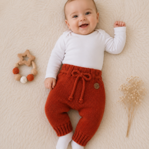 pantaloncito tejido a mano con lana hipoalergénica