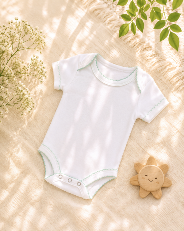 conjunto de enterito con ochitos y body de algodón