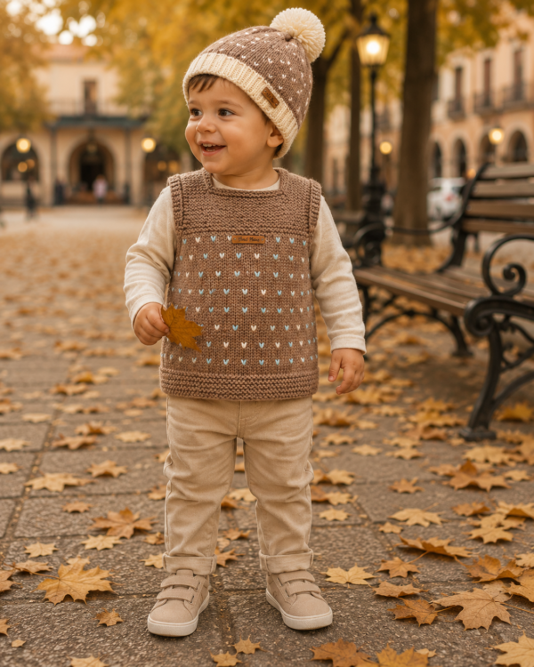 chaleco y gorro pintitas chaleco y gorro pintitas