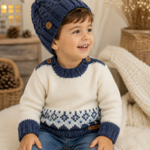 sweáter con guarda y gorro ochos