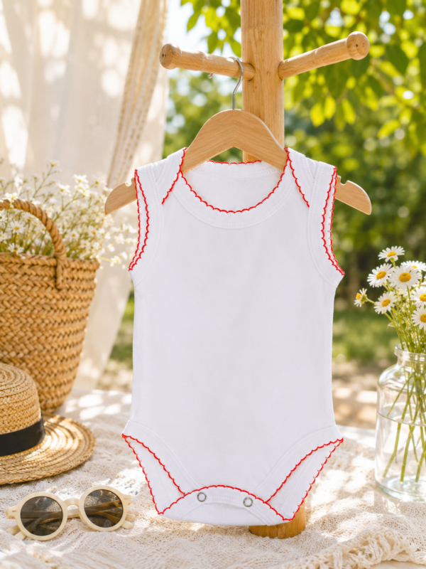 bodi musculosa picot rojo
